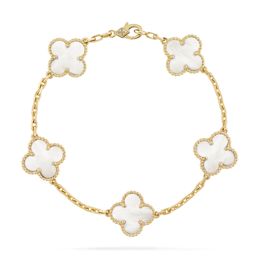 Pulsera Van Cleef Golden & White