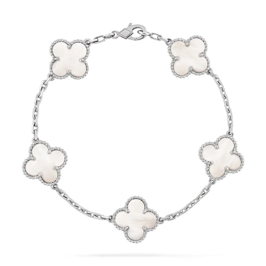 Pulsera Van Cleef Silver & White